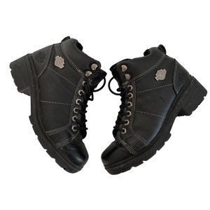Harley Davidson 6.5 M Tyler Boots Leather Biker Cushion Contrast Stitch Cycling